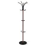 Вешалка коричневая с круглым основанием и черными металлическими крючками Industrial Metal Rust варинант исполнения - 1 | Loft Concept в Уфе