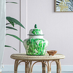 Ваза с зелёными листьями и крышкой Vase Green Leaves варинант исполнения - 5 | Loft Concept в Уфе