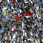 Ковер прямоугольный разноцветный из джинсовой одежды Zero Waste варинант исполнения - 2 | Loft Concept в Уфе