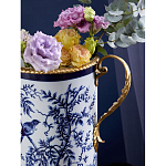 Ваза с бронзовыми ручками и синим цветочным узором Blue & White Ornament варинант исполнения - 6 | Loft Concept в Уфе