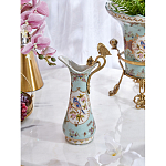 Кувшин с цветочным рисунком и бронзовой ручкой Blue Garden варинант исполнения - 6 | Loft Concept в Уфе