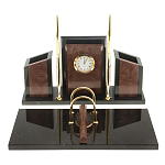Настольный письменный набор из лемезита и змеевика с часами Royal Accessory варинант исполнения - 1 | Loft Concept в Уфе