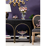 Чаша из прозрачного стекла на бронзовых ножках в виде стрекоз Eden Garden варинант исполнения - 5 | Loft Concept в Уфе