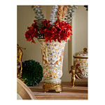 Ваза из фарфора на бронзовом основании Turquoise Blooming Garden варинант исполнения - 10 | Loft Concept в Уфе