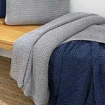 Плед из хлопка серого цвета Waffle Comfort варинант исполнения - 4 | Loft Concept в Уфе