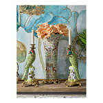 Ваза высокая из фарфора на бронзовом основании Turquoise Blooming Garden варинант исполнения - 10 | Loft Concept в Уфе