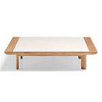 Дизайнерский кофейный стол из дерева с керамической столешницей уличный SWAY Coffee Table варинант исполнения - 5 | Loft Concept в Уфе