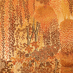 Обои ручная роспись в стиле Арт-деко Hippolyta’s Forest Colourway 263 on Deep Rich Gold gilded paper варинант исполнения - 3 | Loft Concept в Уфе