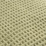 Плед из шерсти зеленого цвета с бахромой Waffle Comfort варинант исполнения - 2 | Loft Concept в Уфе