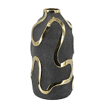 Ваза с золотыми акцентными полосами на черном матовом фоне Accent Tape варинант исполнения - 2 | Loft Concept в Уфе