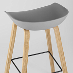 Барный стул на ножках из натурального дерева Boras Grey варинант исполнения - 6 | Loft Concept в Уфе