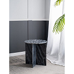Столик кофейный с столешницей из черного мрамора Compact Black Marble Table варинант исполнения - 6 | Loft Concept в Уфе