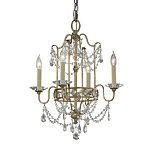 Люстра подвеная с 4-мя лампами и стеклянными подвесками в классическом стиле Feiss варинант исполнения - 1 | Loft Concept в Уфе