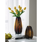 Ваза стеклянная янтарного цвета с текстурированным силуэтом Carambola варинант исполнения - 5 | Loft Concept в Уфе