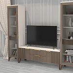 Витрина левая 1-дверная с ящиком и 5-ю белыми полками Harper Line варинант исполнения - 2 | Loft Concept в Уфе