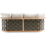 Дизайнерский уличный диван из массива дерева с плетеной спинкой PALINFRASCA Sofa варинант исполнения - 20 | Loft Concept в Уфе