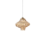 Подвесной светильник с плафоном из фактурного светло-янтарного стекла Light Ensemble варинант исполнения - 2 | Loft Concept в Уфе