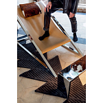 Дизайнерское кресло на металлическом каркасе с подставкой для ног Poltronova Mies Armchair варинант исполнения - 8 | Loft Concept в Уфе