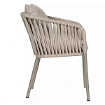 Стул серо-бежевый с декоративным плетением на спинке и подлокотниках Chair Weave варинант исполнения - 2 | Loft Concept в Уфе