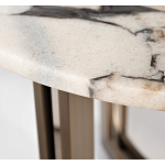 Столик журнальный с круглой мраморной столешницей Unique Stone Design варинант исполнения - 3 | Loft Concept в Уфе