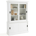 Витрина с раздвижными дверцами Wells Glass Showcase White варинант исполнения - 1 | Loft Concept в Уфе