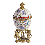 Шкатулка в форме яйца на величественных львах из фарфора с бронзовыми элементами Eden Garden варинант исполнения - 4 | Loft Concept в Уфе