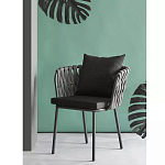 Стул мягкий с декором в виде плетеных лент на спинке и подлокотниках Semicircular Chair Decorated with Ribbons варинант исполнения - 1 | Loft Concept в Уфе