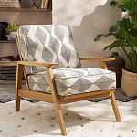 Кресло с каркасом из массива дуба Deniaud Oak Rhombus Beige Armchair варинант исполнения - 6 | Loft Concept в Уфе