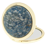 Зеркало карманное складное круглое из натурального камня Лазурит в подарочной упаковке Gold Stone Mirrors варинант исполнения - 2 | Loft Concept в Уфе