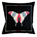 Подушка декоративная бабочка с узором красного и серого цвета Ikat Pattern варинант исполнения - 1 | Loft Concept в Уфе
