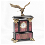 Часы настольные из родонита и бронзы с декором в виде орла Eagle Stone Clock варинант исполнения - 2 | Loft Concept в Уфе