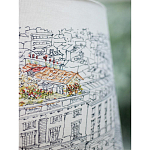 Настольная лампа с принтом на белом тканевом абажуре Roof Garden Lamp варинант исполнения - 4 | Loft Concept в Уфе