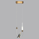 Подвесной светильник с декоративной фигуркой птицы на прозрачной изогнутой трубке Ganthea варинант исполнения - 4 | Loft Concept в Уфе