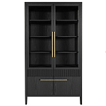 Витрина Primo со стеклянными фасадами и буфетом шпон Черный дуб варинант исполнения - 1 | Loft Concept в Уфе