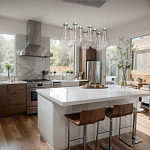 Люстра с 9-ю прозрачными плафонами из стекла в форме капли на прямоугольном потолочном основании цвета хром Lucid Rain  варинант исполнения - 11 | Loft Concept в Уфе