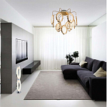 Потолочный светильник светодиодный с золотистым каркасом Ring of Fire варинант исполнения - 1 | Loft Concept в Уфе