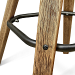 Барный стул со спинкой и мягкой обивкой с ромбами на 4-х деревянных ножках Бежевый Велюр Ava Charm варинант исполнения - 7 | Loft Concept в Уфе