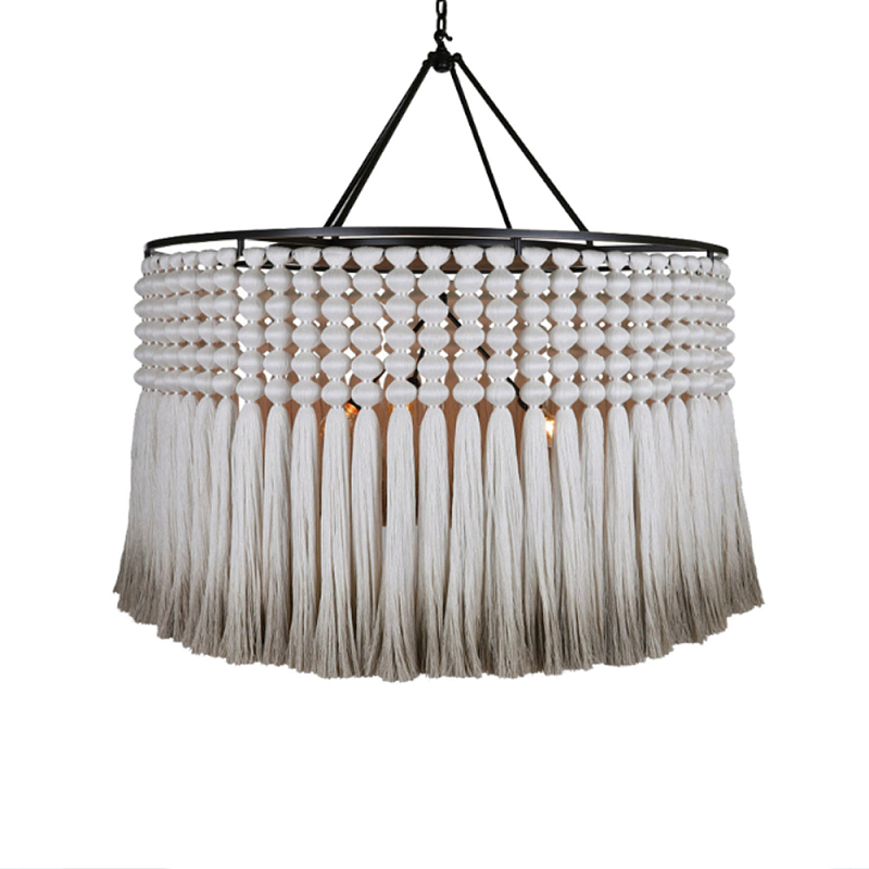 Люстра серая плетеная с кисточками Boho Tassel Chandelier Серый Темная бронза Люстра серая плетеная с кисточками Boho Tassel Chandelier Серый Темная бронза в Уфе | Loft Concept