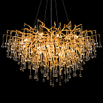 Люстра подвесная с прозрачными стеклянными подвесками в форме капель Диаметр 100 см Droplet Chandelier варинант исполнения - 8 | Loft Concept в Уфе