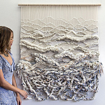 Дизайнерское современное текстильное панно Жемчуг варинант исполнения - 1 | Loft Concept в Уфе