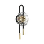 Бра черного цвета с круглым прозрачным стеклянным плафоном Virelia  варинант исполнения - 3 | Loft Concept в Уфе