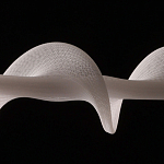 Люстра горизонтальная с волнистым белым плафоном Golden Swirl варинант исполнения - 7 | Loft Concept в Уфе