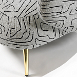 Кресло мягкое с принтом на золотистых ножках Onlooker варинант исполнения - 2 | Loft Concept в Уфе