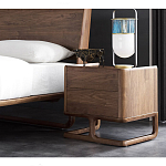 Прикроватный деревянный столик с 2-мя ящиками Moon Walnut Furniture варинант исполнения - 2 | Loft Concept в Уфе