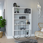 Стеллаж прямой белый с 5-ю открытыми полками NORFOLK BOOKCASE WHITE варинант исполнения - 1 | Loft Concept в Уфе