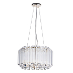 Люстра подвесная круглая с прозрачными хрустальными трубками и золотистым каркасом Диаметр 44 см Hexagon Tube Light варинант исполнения - 1 | Loft Concept в Уфе