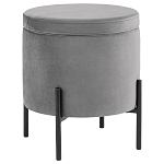 Серый пуф на черных ножках SANJAY варинант исполнения - 1 | Loft Concept в Уфе