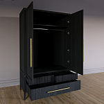 Шкаф платяной Primo с выдвижными ящиками шпон Светлый дуб варинант исполнения - 4 | Loft Concept в Уфе