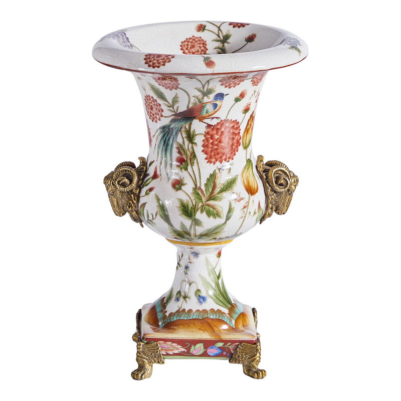 Ваза из фарфора с бронзовыми Овнами Bronze Aries Бронза Мульти в Уфе | Loft Concept 