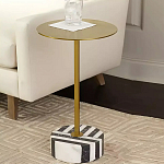 Дизайнерский журнальный стол с круглой столешницей на чёрно-белом основании Muruv варинант исполнения - 2 | Loft Concept в Уфе